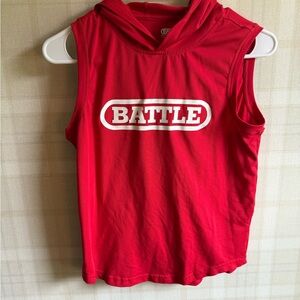 Battle sports football  Tank Top with Hoodie Youth Large